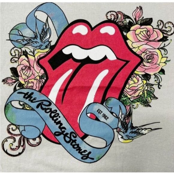 The Rolling Stones Womens Pullover Short Sleeve Graphic T Shirt Gray Size S - Picture 4 of 5
